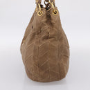 Miu Miu Tote Bag Leather Gold Brown Auth 200683A-5