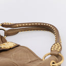 Miu Miu Tote Bag Leather Gold Brown Auth 200683A-8