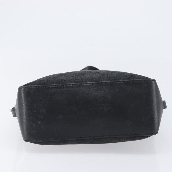 GUCCI GG Canvas Tote Bag Black Silver 107757 Auth 200686