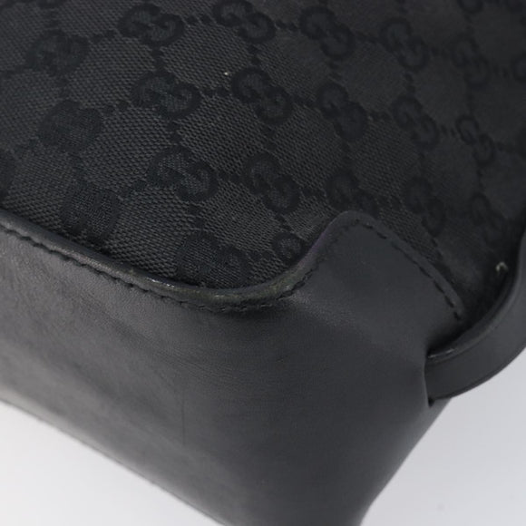 GUCCI GG Canvas Tote Bag Black Silver 107757 Auth 200686
