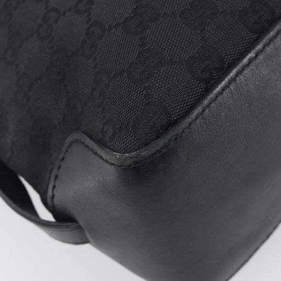 GUCCI GG Canvas Tote Bag Black Silver 107757 Auth 200686