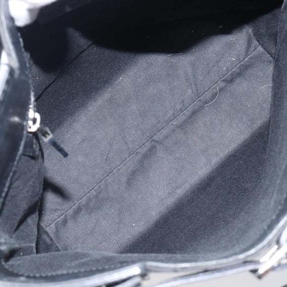 GUCCI GG Canvas Tote Bag Black Silver 107757 Auth 200686