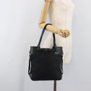 GUCCI GG Canvas Tote Bag Black Silver 107757 Auth 200686-24