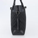 GUCCI GG Canvas Tote Bag Black Silver 107757 Auth 200686-5