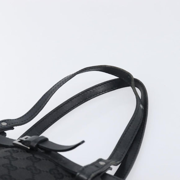 GUCCI GG Canvas Tote Bag Black Silver 107757 Auth 200686