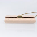 VERSACE Chain Shoulder Wallet Greca Goddess Leather Pink Gold Auth 200687V-5