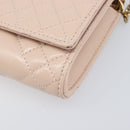 VERSACE Chain Shoulder Wallet Greca Goddess Leather Pink Gold Auth 200687V-9