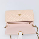 VERSACE Chain Shoulder Wallet Greca Goddess Leather Pink Gold Auth 200687V-10