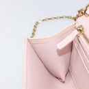 VERSACE Chain Shoulder Wallet Greca Goddess Leather Pink Gold Auth 200687V-22