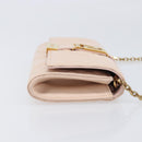 VERSACE Chain Shoulder Wallet Greca Goddess Leather Pink Gold Auth 200687V-3