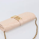 VERSACE Chain Shoulder Wallet Greca Goddess Leather Pink Gold Auth 200687V-6