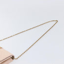 VERSACE Chain Shoulder Wallet Greca Goddess Leather Pink Gold Auth 200687V-14