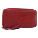 LOUIS VUITTON Monogram Empreinte Zippy Long Wallet Red M60737 LV Auth 200689-1