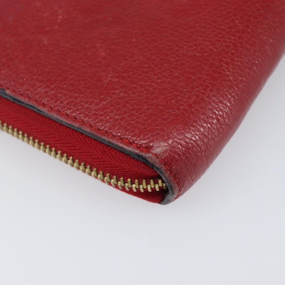 LOUIS VUITTON Monogram Empreinte Zippy Long Wallet Red M60737 LV Auth 200689