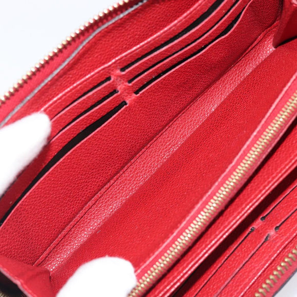 LOUIS VUITTON Monogram Empreinte Zippy Long Wallet Red M60737 LV Auth 200689