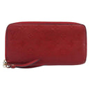 LOUIS VUITTON Monogram Empreinte Zippy Long Wallet Red M60737 LV Auth 200689-13
