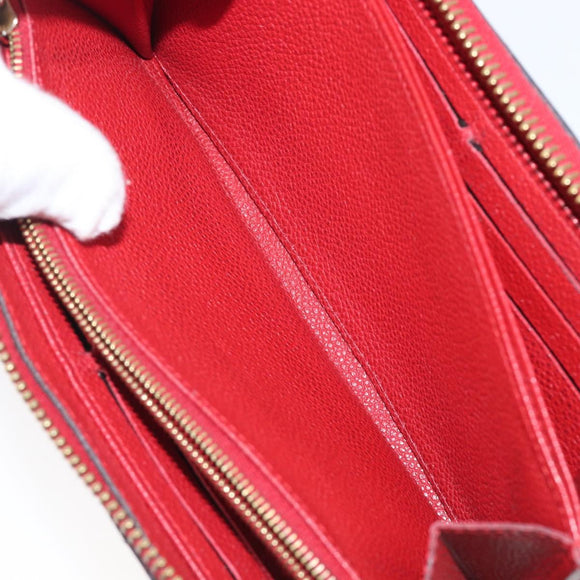 LOUIS VUITTON Monogram Empreinte Zippy Long Wallet Red M60737 LV Auth 200689