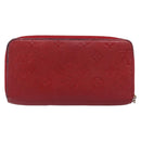 LOUIS VUITTON Monogram Empreinte Zippy Long Wallet Red M60737 LV Auth 200689-2