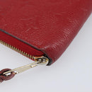 LOUIS VUITTON Monogram Empreinte Zippy Long Wallet Red M60737 LV Auth 200689-14