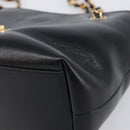 VERSACE Chain Shoulder Bag Leather Black Gold Auth 200692V-9