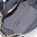 VERSACE Chain Shoulder Bag Leather Black Gold Auth 200692V-11