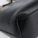 VERSACE Chain Shoulder Bag Leather Black Gold Auth 200693V-13