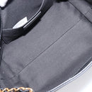 VERSACE Chain Shoulder Bag Leather Black Gold Auth 200693V-17