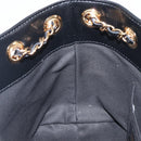 VERSACE Chain Shoulder Bag Leather Black Gold Auth 200693V-19