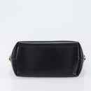 VERSACE Chain Shoulder Bag Leather Black Gold Auth 200693V-9