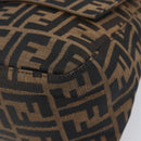 FENDI Zucca Canvas Mamma Baguette Shoulder Bag Black Brown Auth 200695V-10