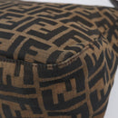 FENDI Zucca Canvas Mamma Baguette Shoulder Bag Black Brown Auth 200695V-12