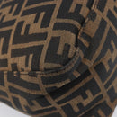 FENDI Zucca Canvas Mamma Baguette Shoulder Bag Black Brown Auth 200695V-13