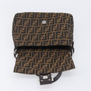 FENDI Zucca Canvas Mamma Baguette Shoulder Bag Black Brown Auth 200695V-16