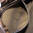 FENDI Zucca Canvas Mamma Baguette Shoulder Bag Black Brown Auth 200695V-23