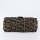 FENDI Zucca Canvas Mamma Baguette Shoulder Bag Black Brown Auth 200695V-9