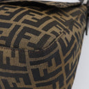 FENDI Zucca Canvas Mamma Baguette Shoulder Bag Black Brown Auth 200696V-14