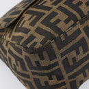 FENDI Zucca Canvas Mamma Baguette Shoulder Bag Black Brown Auth 200696V-15