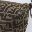 FENDI Zucca Canvas Mamma Baguette Shoulder Bag Black Brown Auth 200696V-16