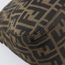 FENDI Zucca Canvas Mamma Baguette Shoulder Bag Black Brown Auth 200696V-17