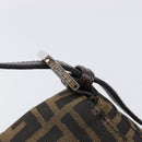 FENDI Zucca Canvas Mamma Baguette Shoulder Bag Black Brown Auth 200696V-18