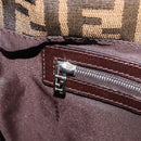 FENDI Zucca Canvas Mamma Baguette Shoulder Bag Black Brown Auth 200696V-25