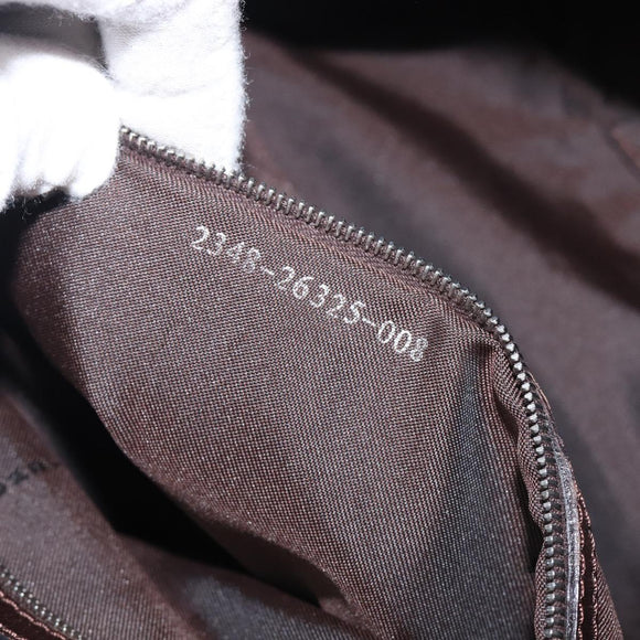 FENDI Zucca Canvas Mamma Baguette Shoulder Bag Black Brown Auth 200696V