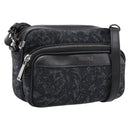 VERSACE Shoulder Bag Canvas Black Silver Auth 200698V-1