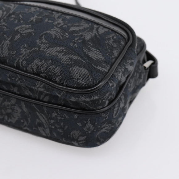 VERSACE Shoulder Bag Canvas Black Silver Auth 200698V