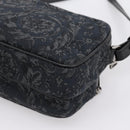 VERSACE Shoulder Bag Canvas Black Silver Auth 200698V-16