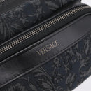 VERSACE Shoulder Bag Canvas Black Silver Auth 200698V-18