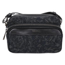 VERSACE Shoulder Bag Canvas Black Silver Auth 200698V-13