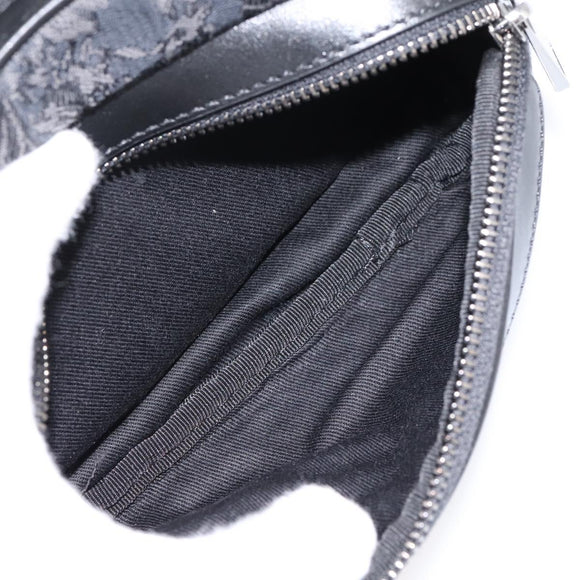 VERSACE Shoulder Bag Canvas Black Silver Auth 200698V