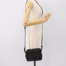VERSACE Shoulder Bag Canvas Black Silver Auth 200698V-23