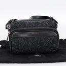 VERSACE Shoulder Bag Canvas Black Silver Auth 200698V-12